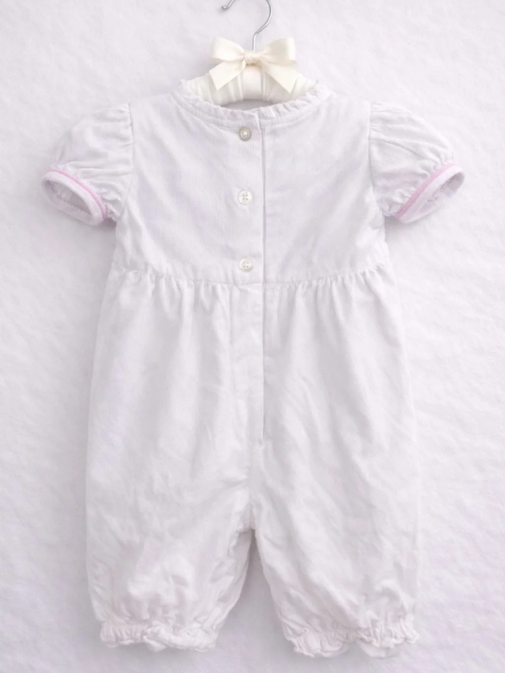 RARE Vintage Little English 12M Smocked Lamb Bubble Pink Corduroy Easter Outfit